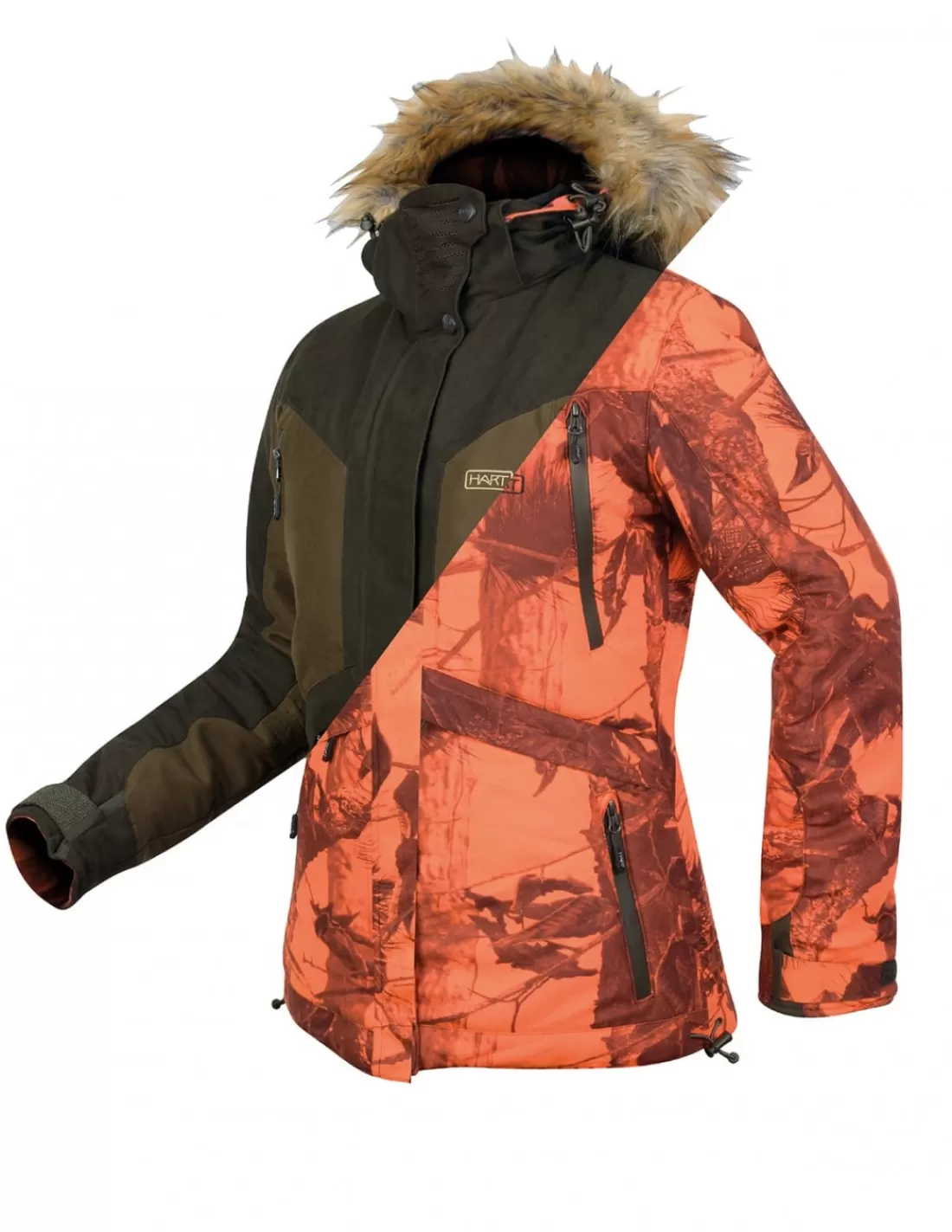 Jackets-HART HUNTING Hart Altai-J2D Jacket Women Brown/Camo Blaze Rever